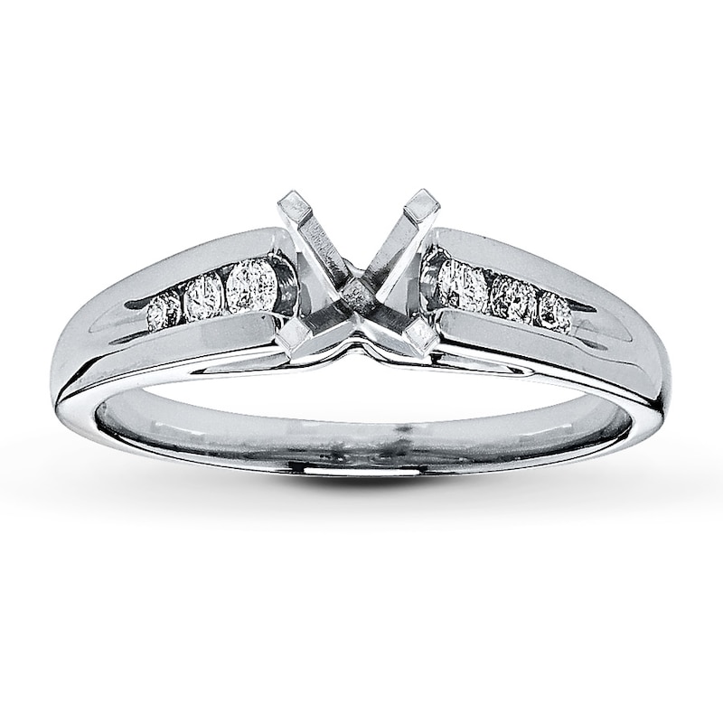 Main Image 1 of Previously Owned Diamond Ring Setting 1/6 ct tw Round-cut 14K White Gold