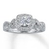 Thumbnail Image 1 of Previously Owned Diamond Engagement Ring 5/8 ct tw Round-cut 14K White Gold