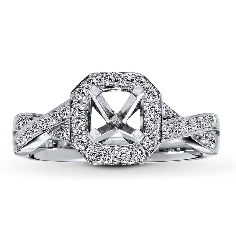 Main Image 1 of Previously Owned Diamond Ring Setting 3/8 ct tw Round 14K White Gold