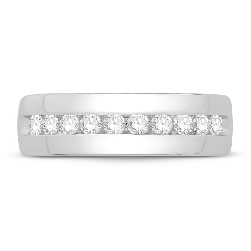Main Image 2 of Previously Owned Men's Diamond Wedding Band 1/2 ct tw Round 14K White Gold