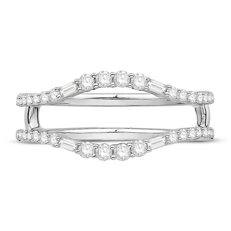 Main Image 3 of Previously Owned Diamond Enhancer Ring 1/2 ct tw Baguette/Round 14K White Gold