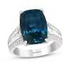 Thumbnail Image 1 of Previously Owned Effy Natural Blue Topaz Ring 1/2 ct tw Diamonds 14K White Gold