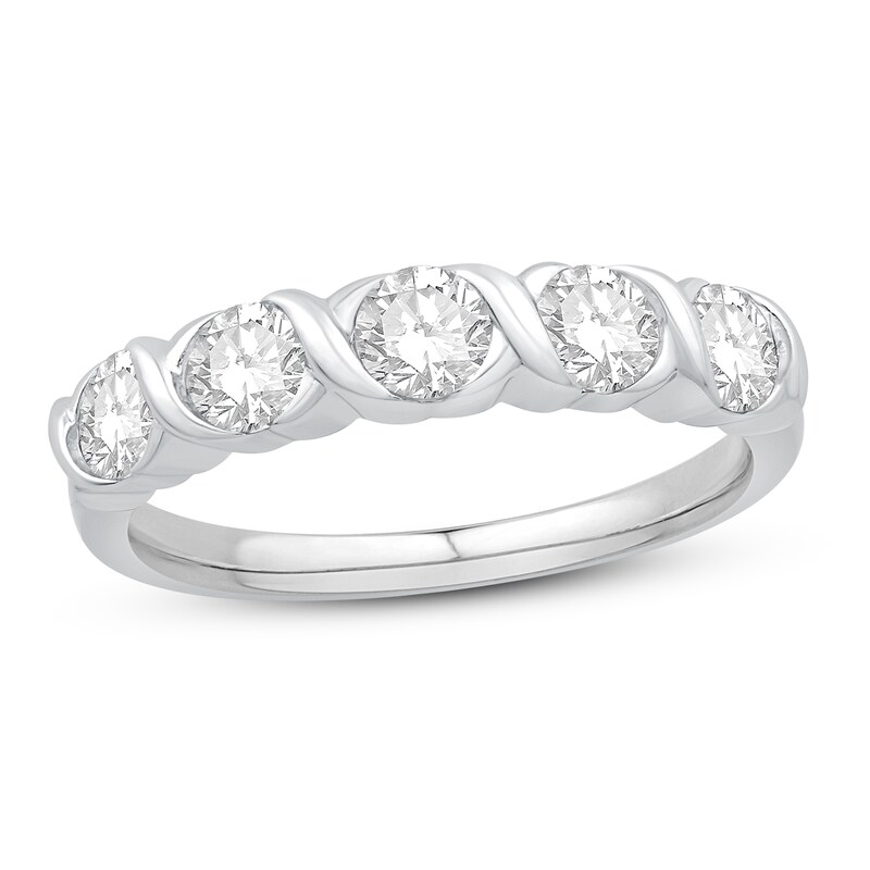 Main Image 1 of Previously Owned Diamond Anniversary Ring 1 ct tw Round 14K White Gold