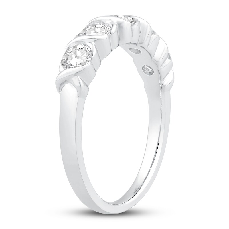 Main Image 2 of Previously Owned Diamond Anniversary Ring 1 ct tw Round 14K White Gold
