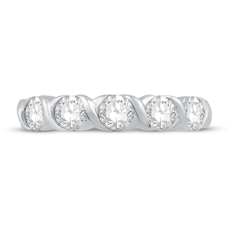 Main Image 3 of Previously Owned Diamond Anniversary Ring 1 ct tw Round 14K White Gold