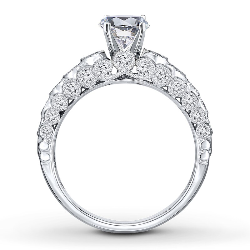 Main Image 2 of Previously Owned Diamond Ring Setting 1 ct tw Bezel-set Round 14K White Gold