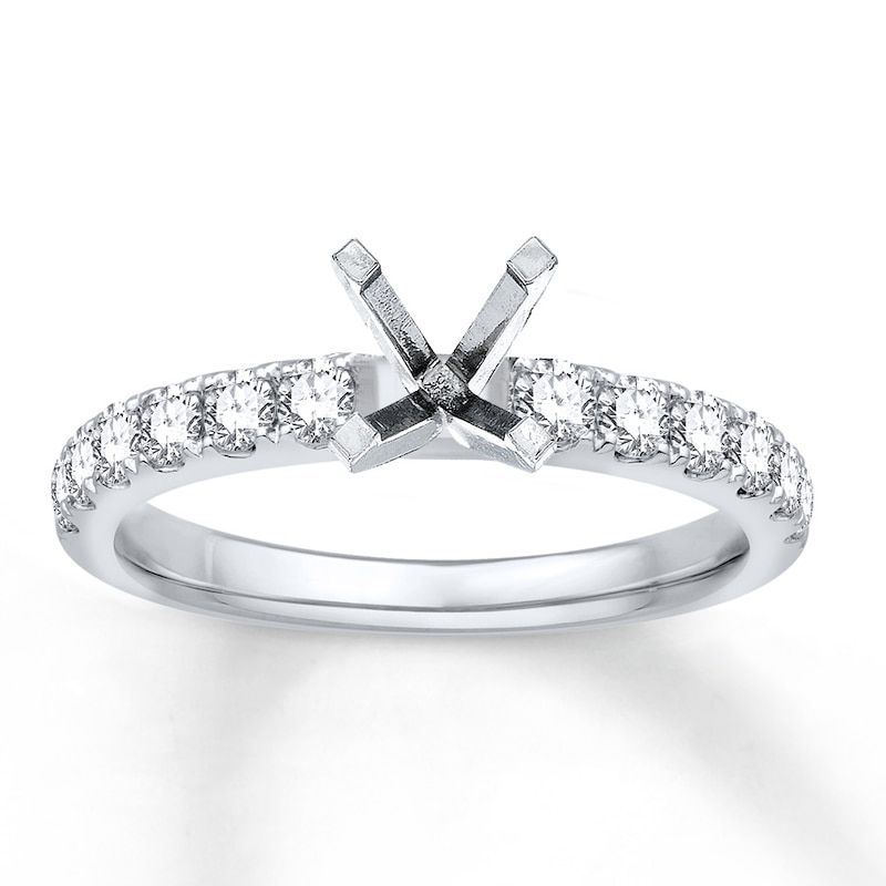Main Image 1 of Previously Owned Colorless Diamond Ring Setting 5/8 ct tw Round-cut 14K Gold