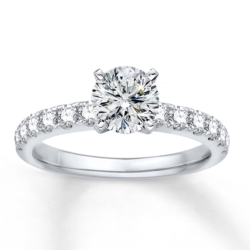 Main Image 3 of Previously Owned Colorless Diamond Ring Setting 5/8 ct tw Round-cut 14K Gold