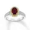 Thumbnail Image 1 of Previously Owned Natural Ruby Ring 1/3 ct tw Diamonds 14K Two-Tone Gold