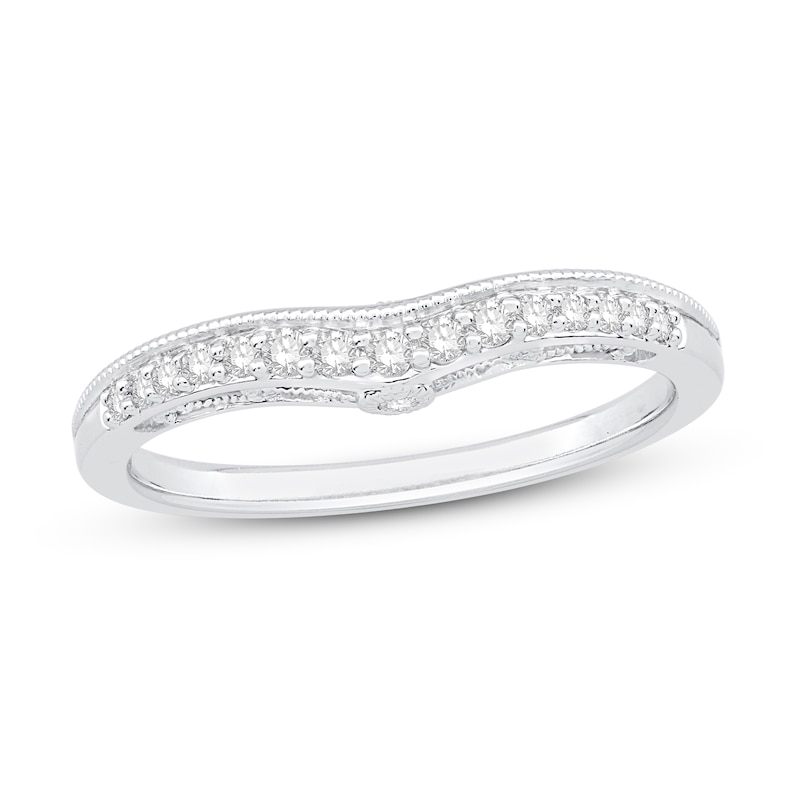 Main Image 1 of Previously Owned Diamond Contour Ring 1/6 ct tw Round 14K White Gold
