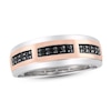 Thumbnail Image 1 of Previously Owned Men's Black Diamond Wedding Band 1/4 ct tw Round 10K Two-Tone Gold