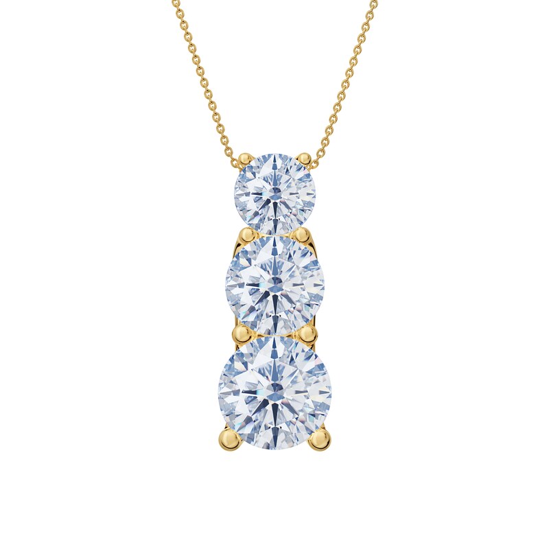 Main Image 1 of Previously Owned Certified Diamond Necklace 1 ct tw Round 14K Yellow Gold