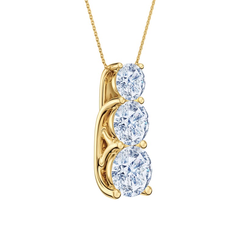 Main Image 3 of Previously Owned Certified Diamond Necklace 1 ct tw Round 14K Yellow Gold