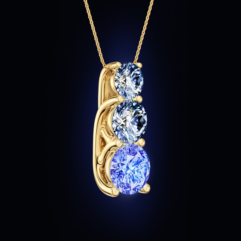 Main Image 4 of Previously Owned Certified Diamond Necklace 1 ct tw Round 14K Yellow Gold