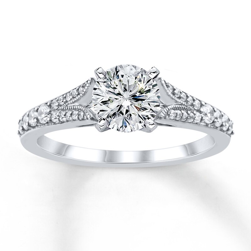Main Image 2 of Previously Owned Diamond Engagement Ring Setting 1/4 ct tw Round 14K White Gold