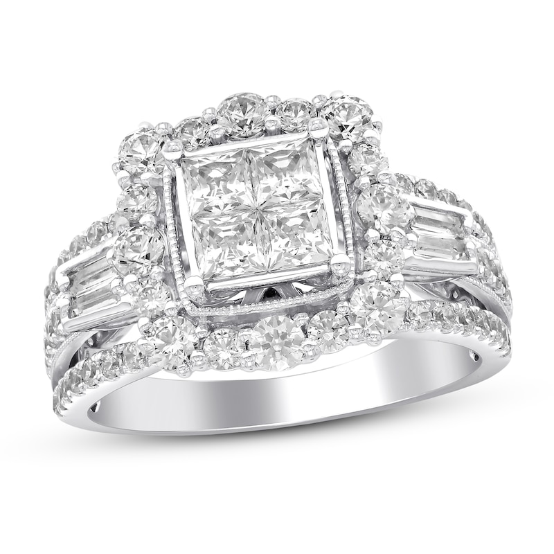 Main Image 1 of Previously Owned Diamond Engagement Ring 2 ct tw Princess-cut 14K White Gold