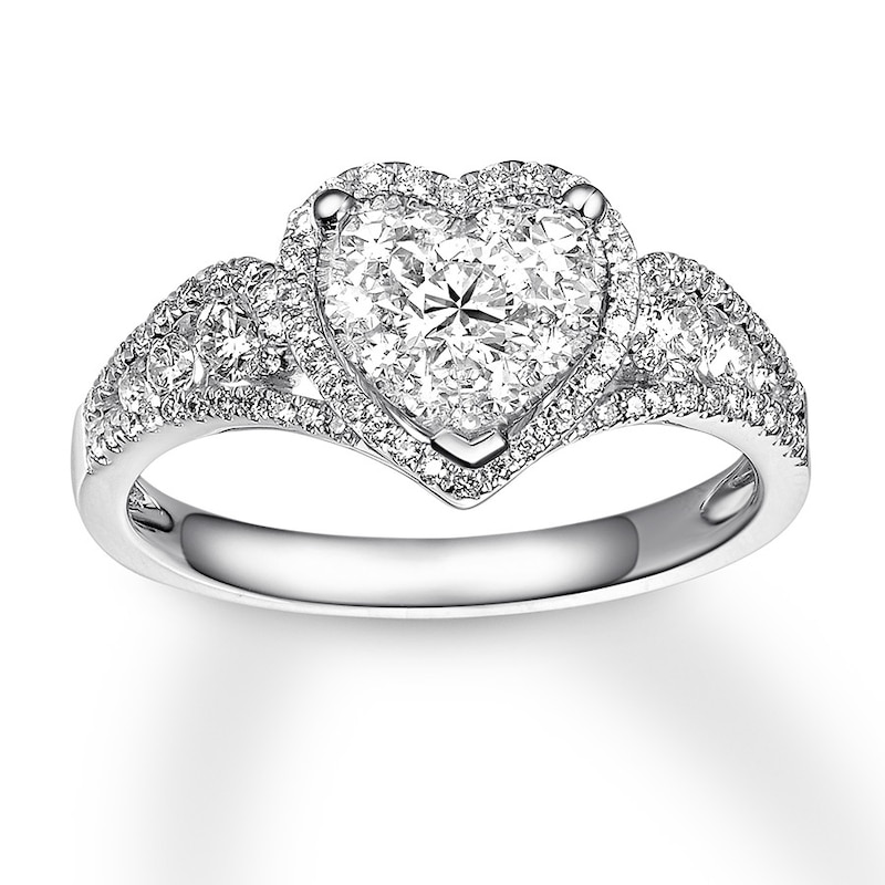 Main Image 1 of Previously Owned Diamond Heart Ring 3/4 Carat tw 14K White Gold