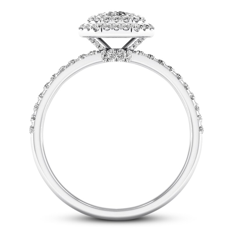 Main Image 3 of Previously Owned Diamond Engagement Ring 3/4 ct tw Emerald-cut 14K White Gold