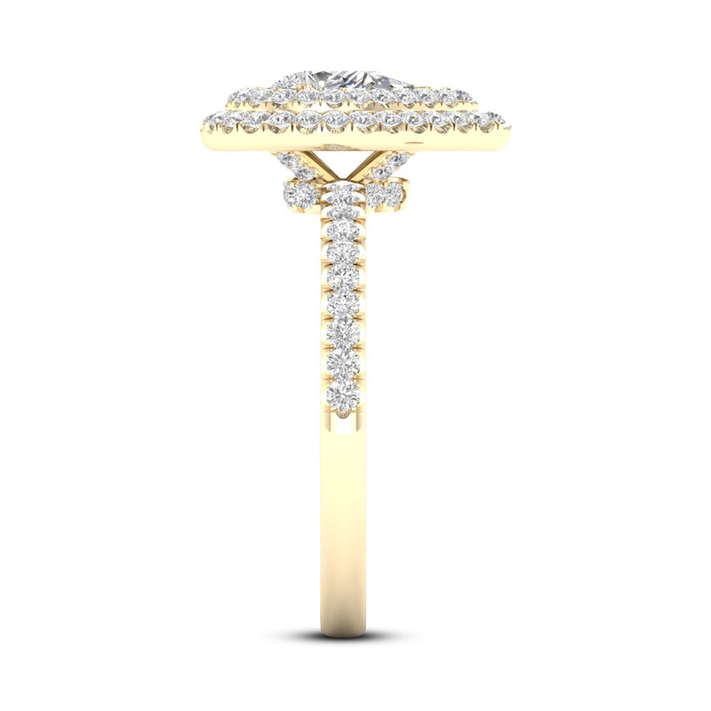 Main Image 2 of Previously Owned Diamond Engagement Ring 3/4 ct tw Pear-shaped/Round 14K Yellow Gold