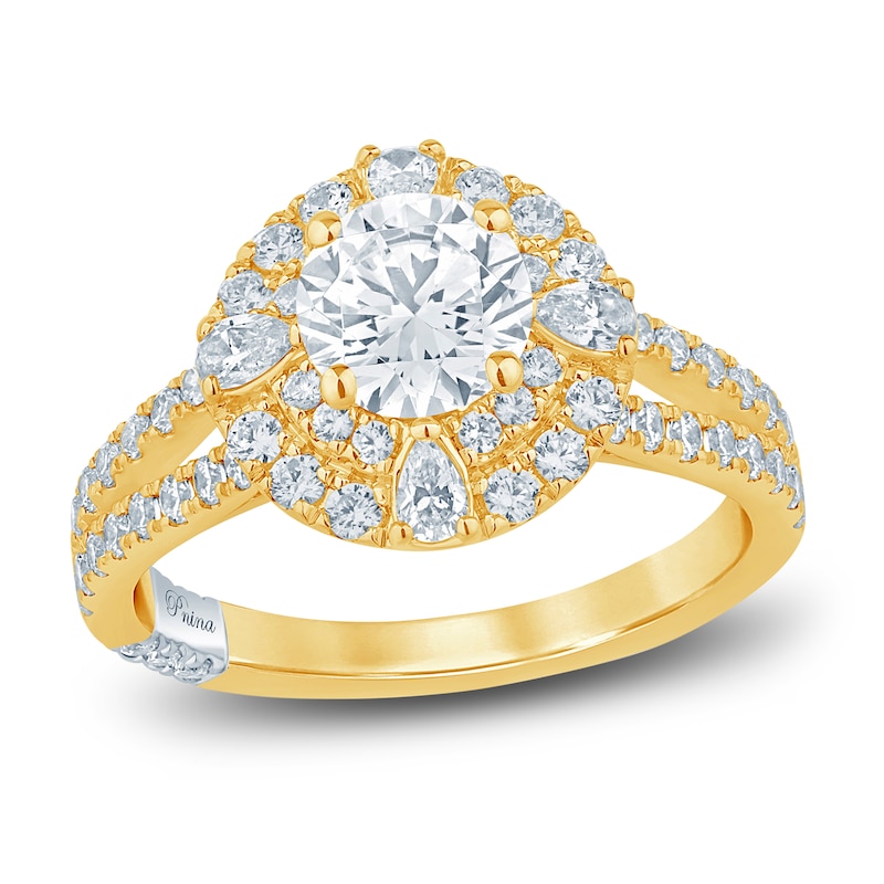 Main Image 1 of Pnina Tornai Diamond Engagement Ring 2 ct tw Round/Pear 14K Yellow Gold