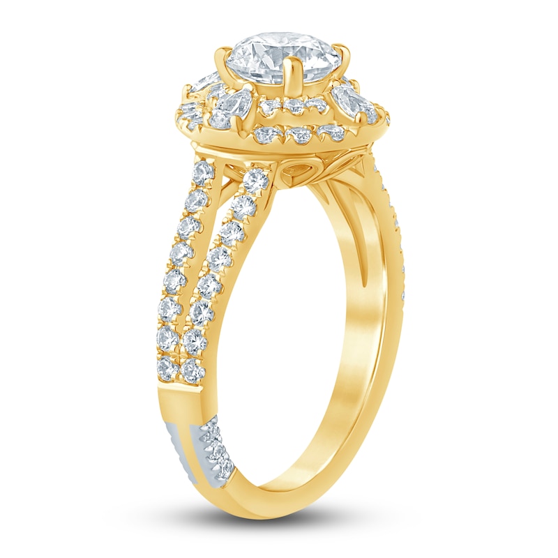 Main Image 2 of Pnina Tornai Diamond Engagement Ring 2 ct tw Round/Pear 14K Yellow Gold
