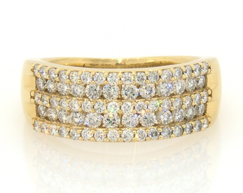 Main Image 1 of Previously Owned Diamond Ideal-Cut Anniversary Ring 1-1/4 ct tw 18K Yellow Gold