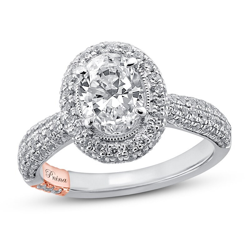 Main Image 1 of Previously Owned Pnina Tornai Elevated Love Diamond Engagement Ring 1-3/4 ct tw Oval/Round 14K White Gold