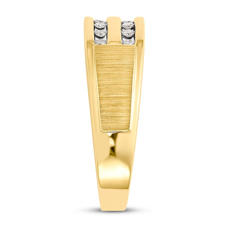 Main Image 3 of Previously Owned Men's Diamond Ring 1/5 ct tw Round 10K Yellow Gold