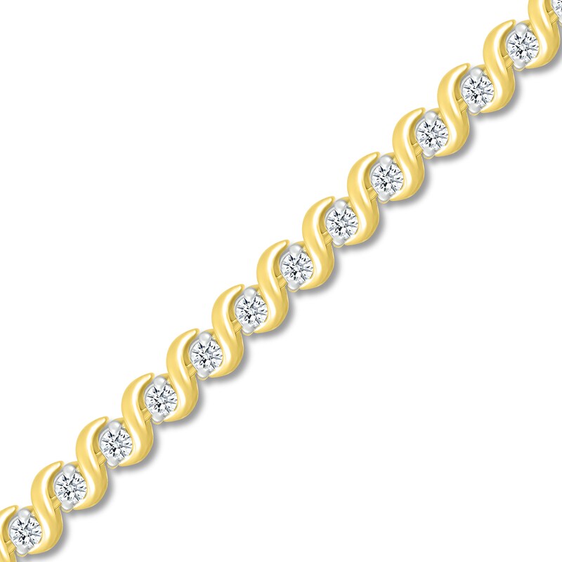 Main Image 2 of Previously Owned Diamond Tennis Bracelet 2 ct tw Round 10K Yellow Gold 7.25&quot;
