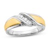 Thumbnail Image 1 of Previously Owned Men's 3-Stone Diamond Wedding Band 1/6 ct tw Round 10K Two-Tone Gold