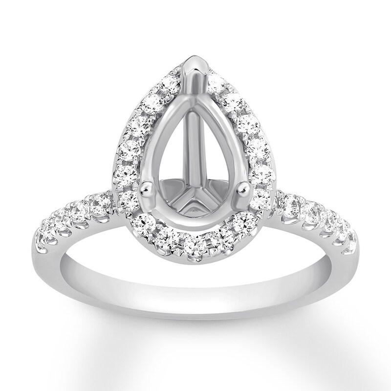 Main Image 1 of Previously Owned Diamond Ring Setting 1/2 carat tw Round 14K White Gold