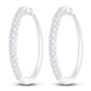 Thumbnail Image 2 of Previously Owned Diamond Hoop Earrings 1 ct tw 14K White Gold