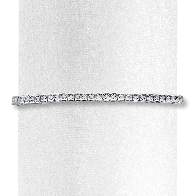 Main Image 2 of Previously Owned Diamond Bolo Bracelet 1/4 ct tw Round Sterling Silver