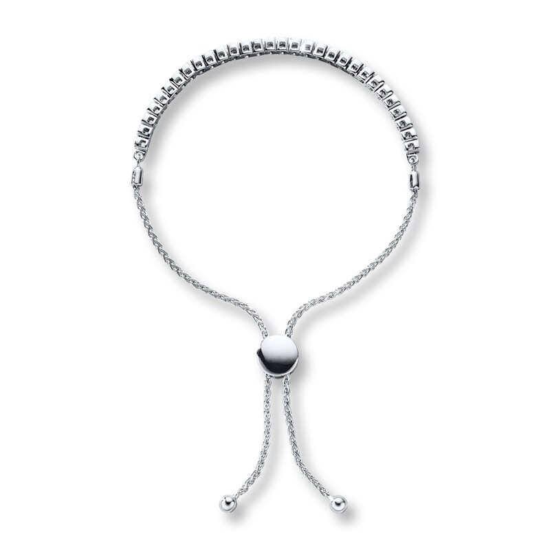 Main Image 3 of Previously Owned Diamond Bolo Bracelet 1/4 ct tw Round Sterling Silver
