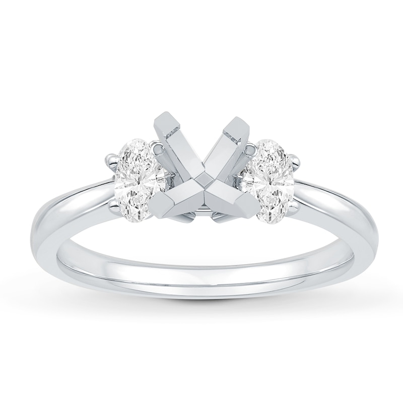 Previously Owned Diamond Engagement Ring Setting 3/8 ct tw Oval 14K White Gold