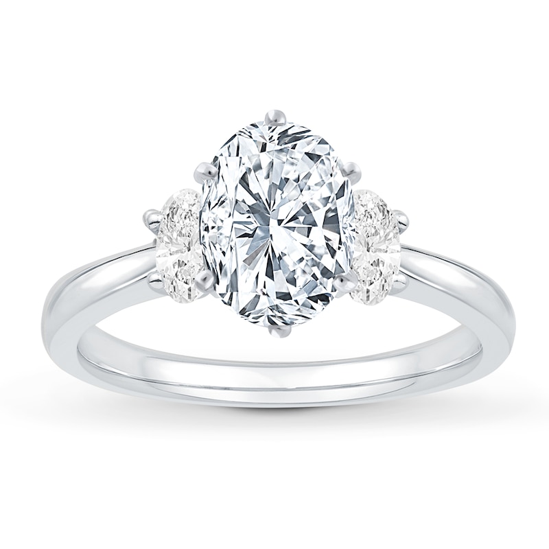 Main Image 3 of Previously Owned Diamond Engagement Ring Setting 3/8 ct tw Oval 14K White Gold