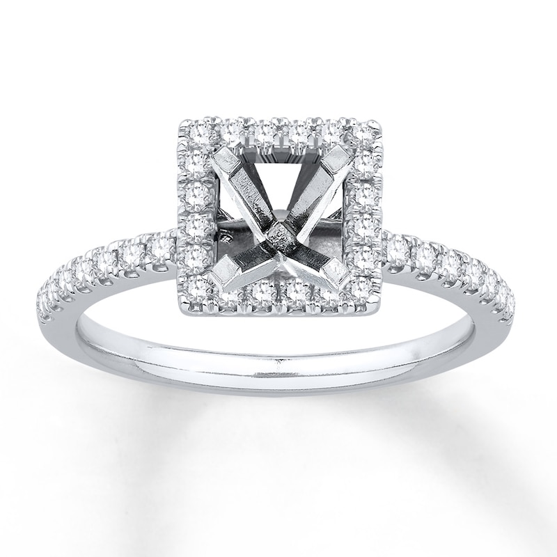 Main Image 1 of Previously Owned Diamond Ring Setting 3/8 ct tw Round 14K White Gold