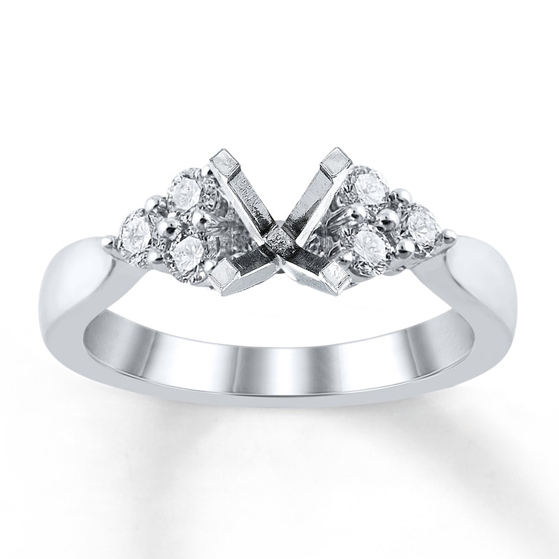 Main Image 1 of Previously Owned Diamond Engagement Ring Setting 3/8 ct tw Round 14K White Gold