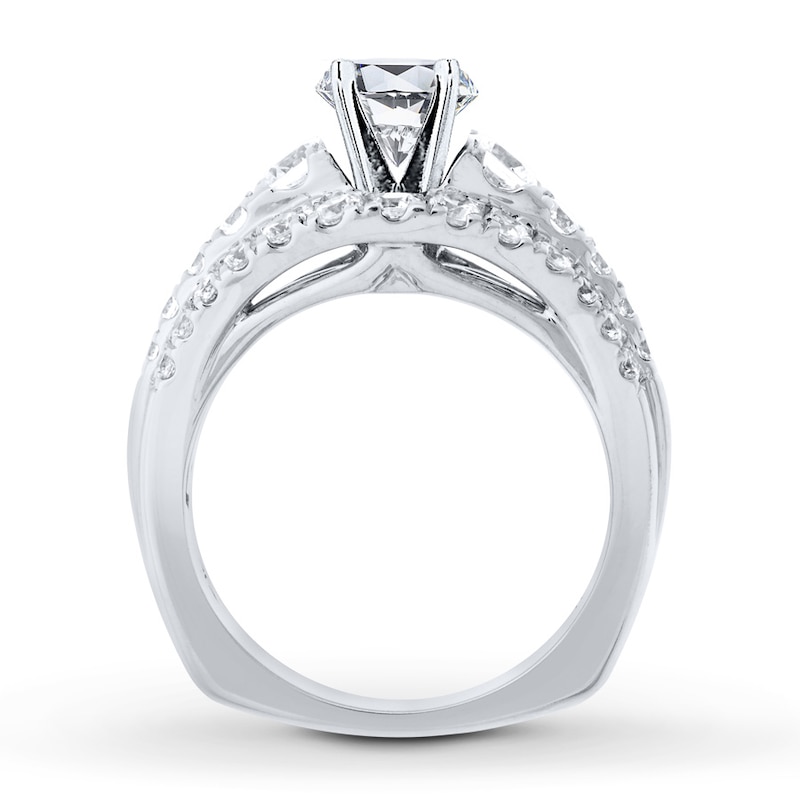 Main Image 2 of Previously Owned Diamond Engagement Ring Setting 1-3/8 ct tw Round 18K White Gold