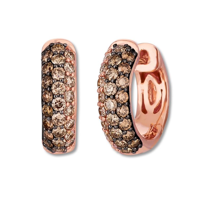 Previously Owned Le Vian Chocolate Ombre Earrings 1 carat tw 14K Strawberry Gold