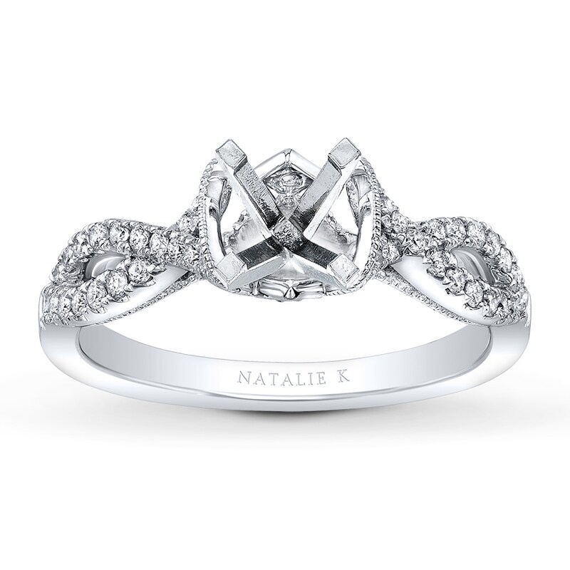 Main Image 1 of Previously Owned Natalie K Ring Setting 1/3 ct tw Diamonds 14K White Gold
