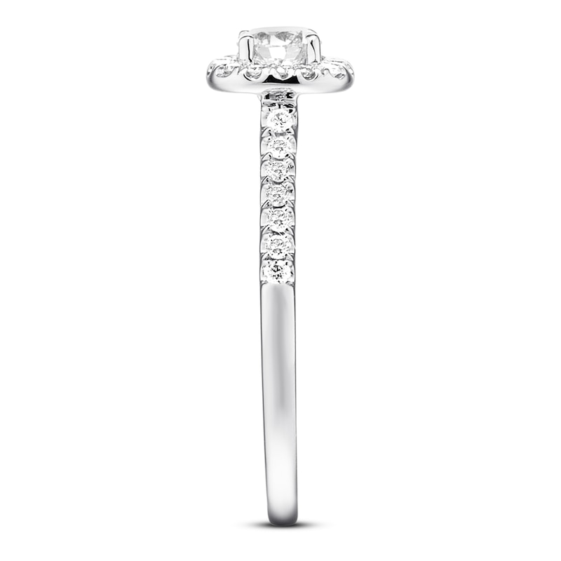 Main Image 2 of Previously Owned Diamond Engagement Ring 1/2 ct tw Round-cut 14K White Gold