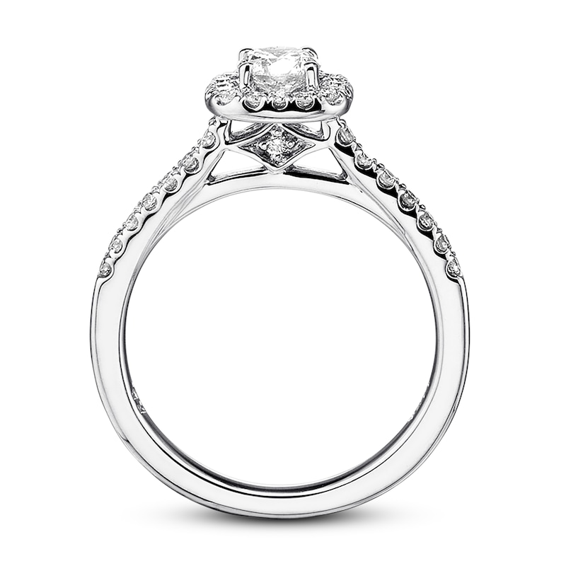 Main Image 3 of Previously Owned Diamond Engagement Ring 1/2 ct tw Round-cut 14K White Gold
