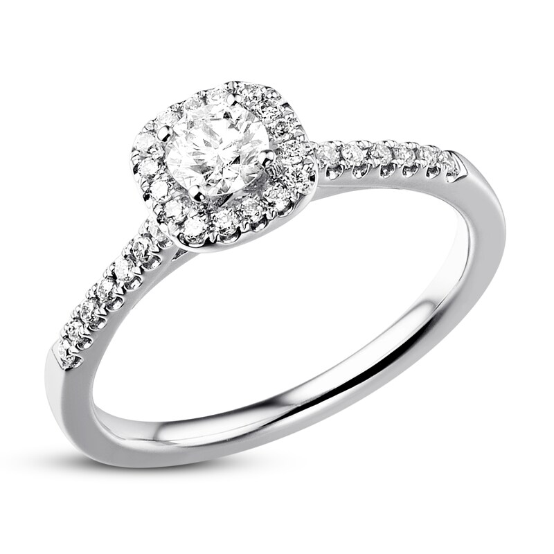 Previously Owned Diamond Engagement Ring 1/2 ct tw Round-cut 14K White Gold