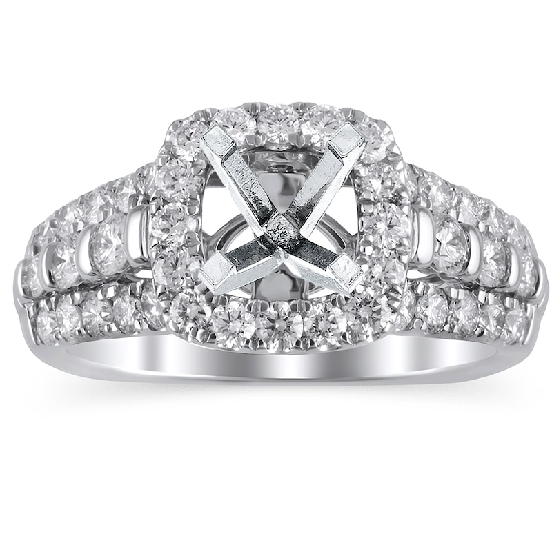 Main Image 1 of Previously Owned Diamond Ring Setting 1-1/4 ct tw Round 18K White Gold/Platinum