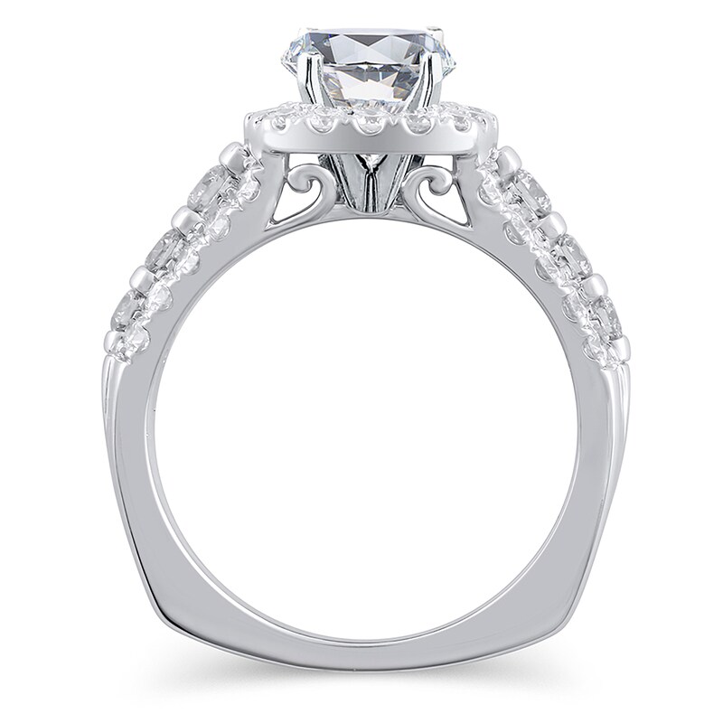 Main Image 2 of Previously Owned Diamond Ring Setting 1-1/4 ct tw Round 18K White Gold/Platinum