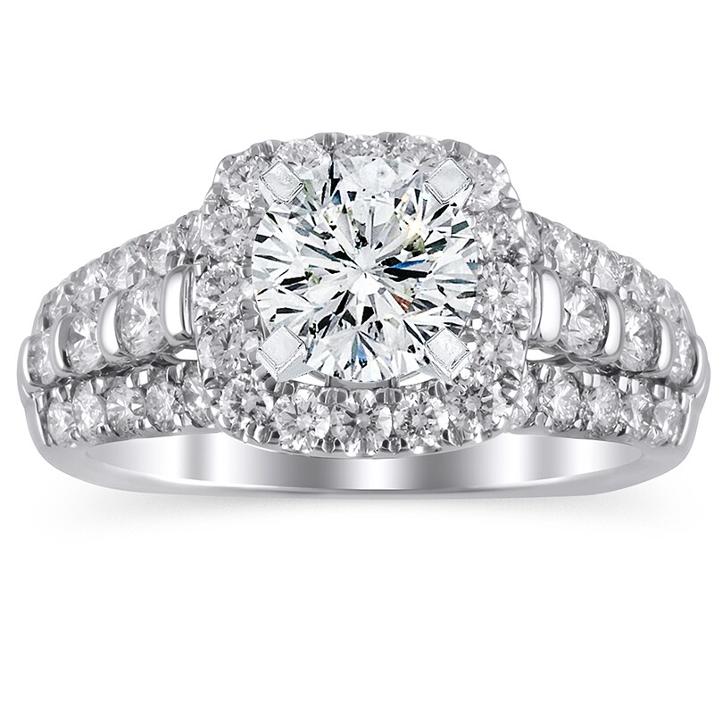 Main Image 3 of Previously Owned Diamond Ring Setting 1-1/4 ct tw Round 18K White Gold/Platinum