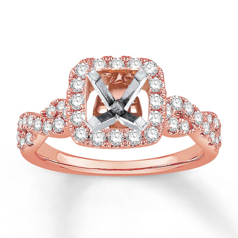 Main Image 1 of Previously Owned Diamond Ring Setting 5/8 carat tw Round 14K Rose Gold