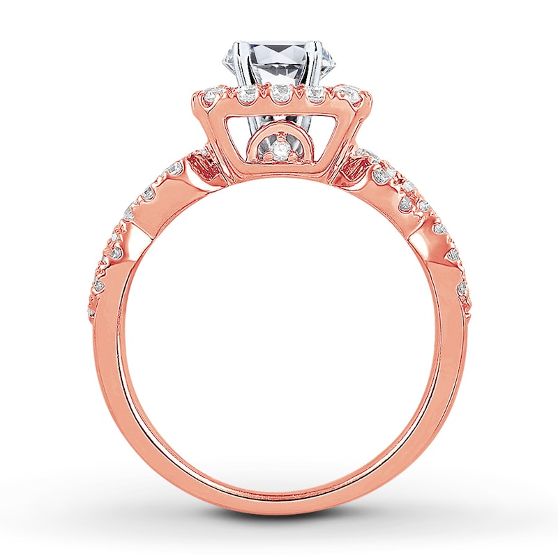 Main Image 2 of Previously Owned Diamond Ring Setting 5/8 carat tw Round 14K Rose Gold
