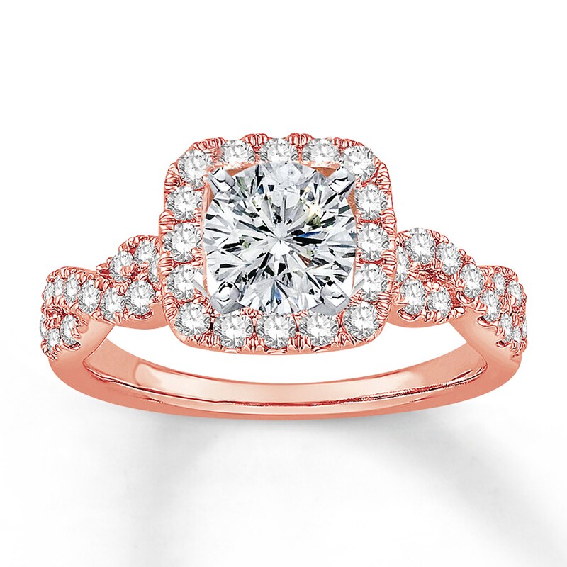 Main Image 3 of Previously Owned Diamond Ring Setting 5/8 carat tw Round 14K Rose Gold